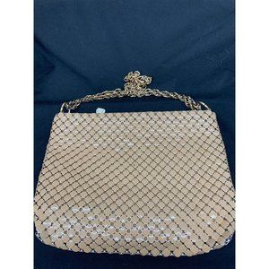 Whiting and Davis Hand Bag Milor Chain 7x10" Tan